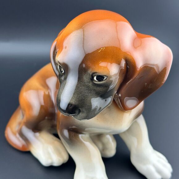 Antique 1920s KERAMOS Vienna Austria Dachshund Dog Puppy Porcelain Figurine 6" H - Picture 2 of 9